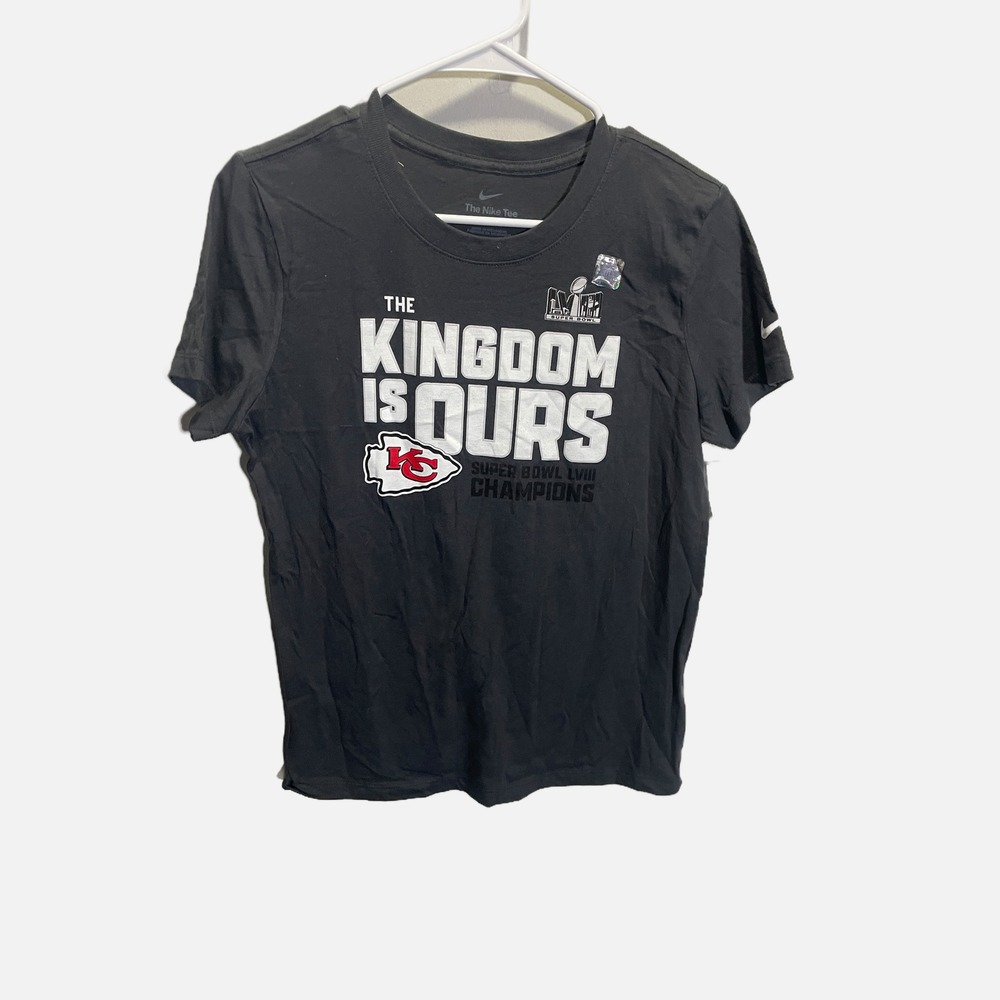Nike Kansas City Chiefs‎ Super Bowl LVIII Champions T-Shirt Womens Medium Black